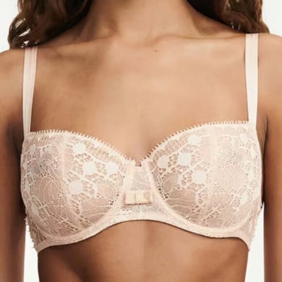 Chantelle Day to Night Lace Unlined Demi Bra  - Dusky Lavender NWT - Picture 6 of 8